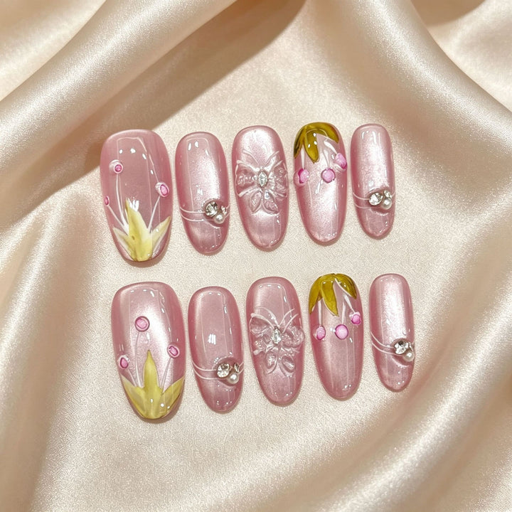 Decorative Acrylic Press-On Nail Art Set