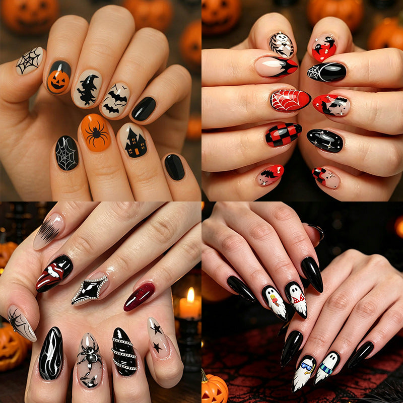 Halloween Acrylic Nail Set with Creative and Playful Motif Designs Stornfield