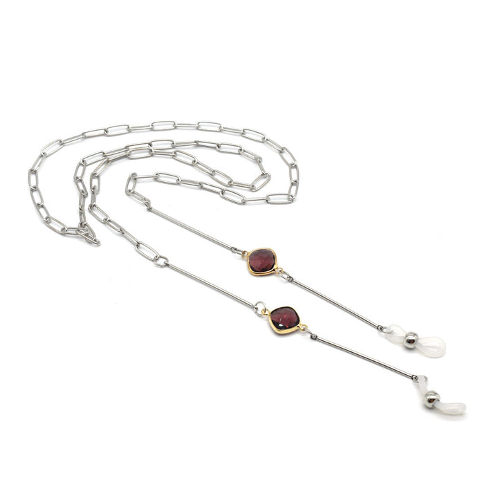Fashionable glasses holder chain with colorful crystal pendants Stornfield