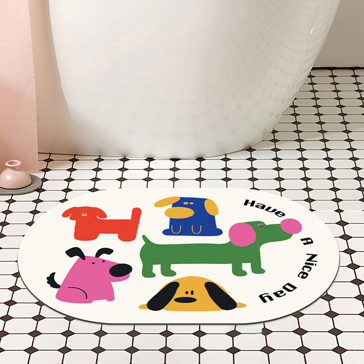 Funny Dog-Themed Bath Mat