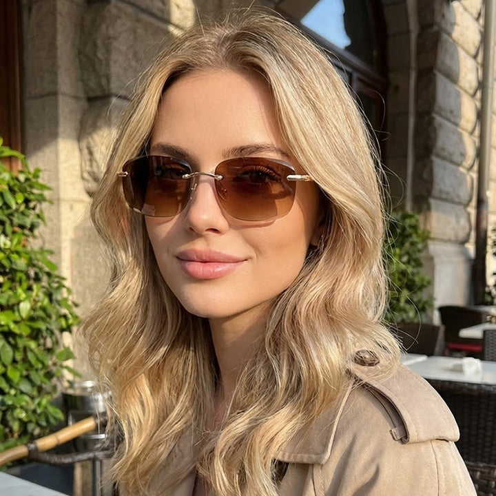 Women Geometric Premium Sunglasses with Slim Frame Stornfield
