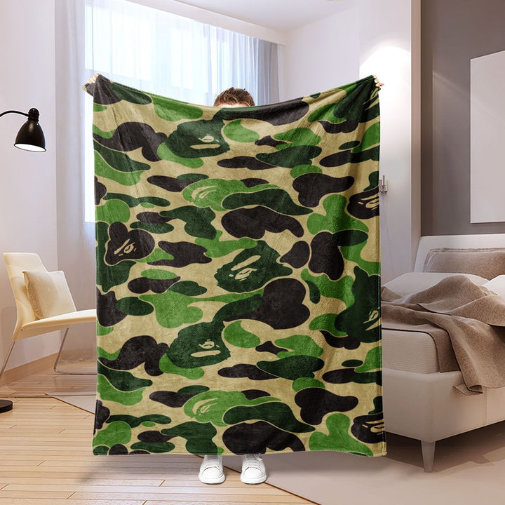 Soft Camo Print Fleece Blanket