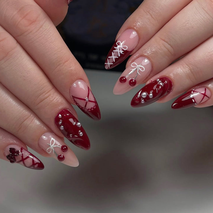 Artful acrylic nails with elegant floral accents Stornfield