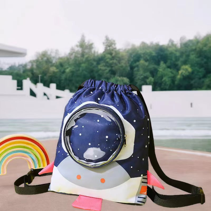 Cute Astronaut-Themed Drawstring Backpack