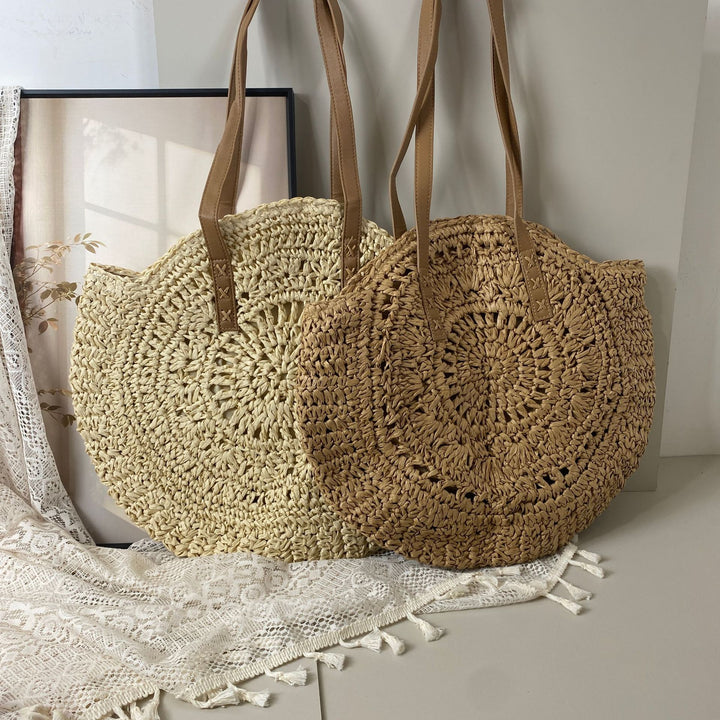 Handcrafted basket bag with unique circular pattern Stornfield