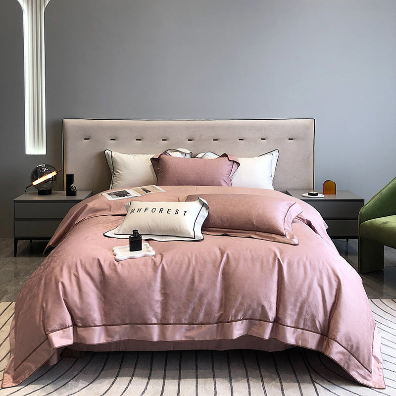 Luxury Cotton-Sateen Duvet Cover Ensemble with Hidden Closure, Corner Ties & Matching Shams