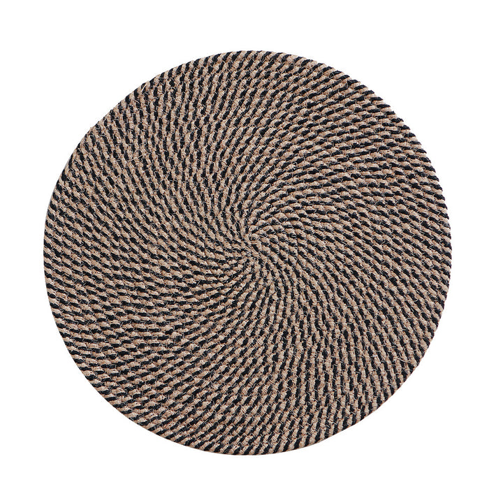 Round carpet made of braided jute with spiral structure and flat weaving Stornfield