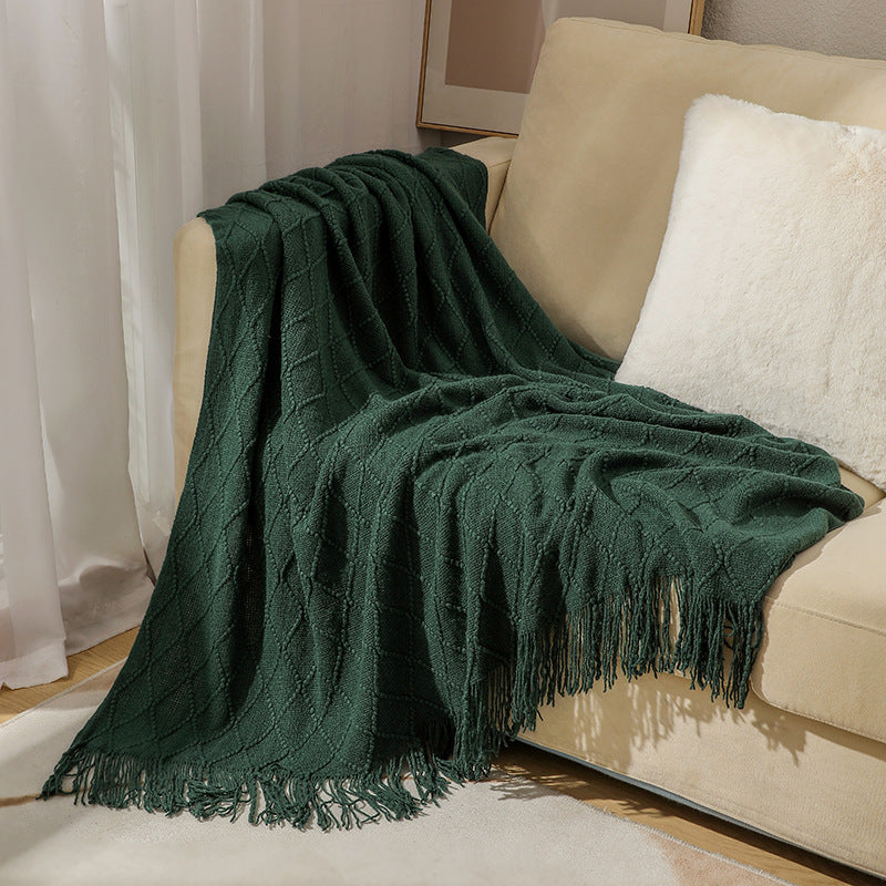 Cozy Textured Knitted Throw Blanket