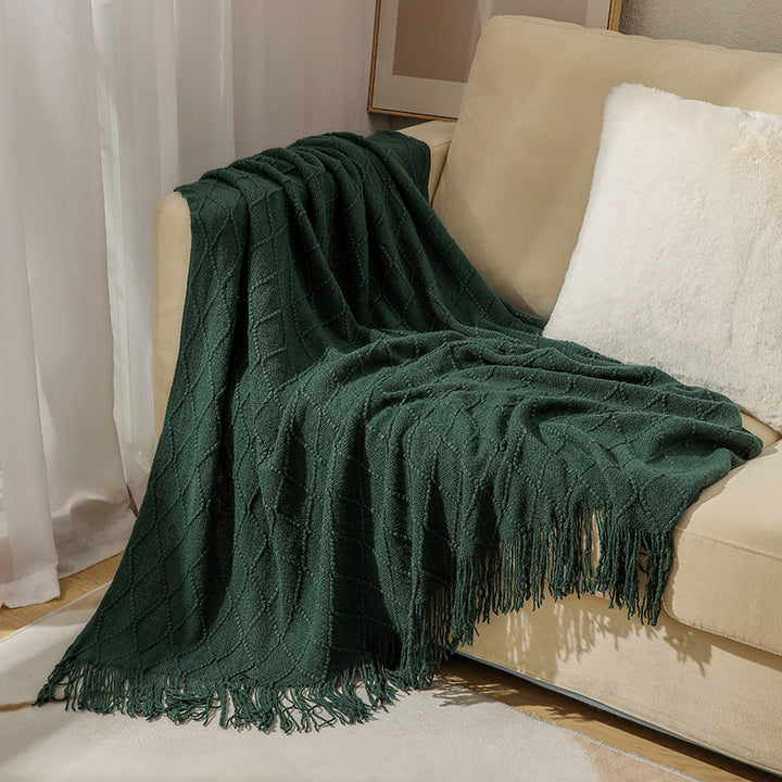 Cozy Textured Knitted Throw Blanket
