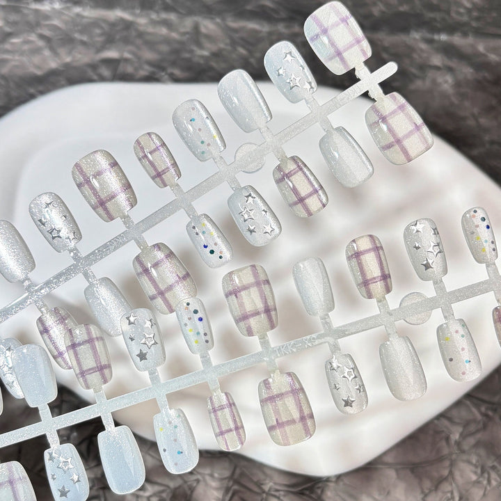 Glamorous Star-Design Press-On Nail Art Set