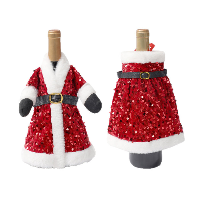 Festive wine bottle decoration cover