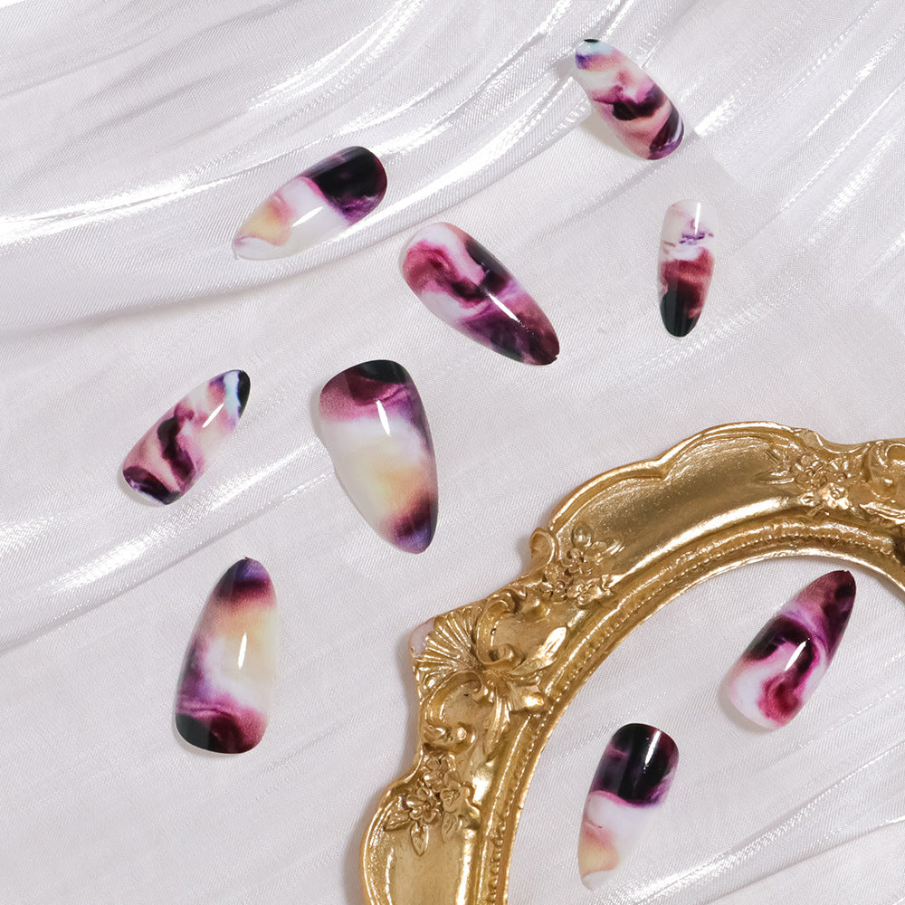 Elegant Marble Swirl Press-On Nails Stornfield