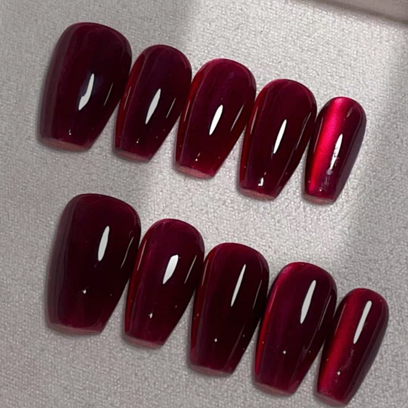 Glossy Deep Red Press-On Nails Stornfield