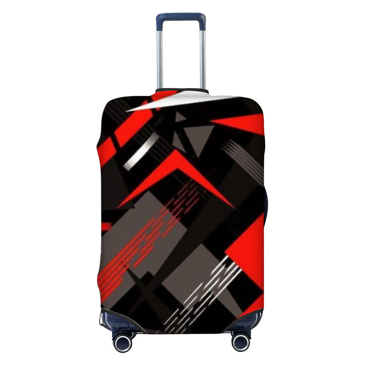 Unisex nan elastic luggage cover with geometric design, stretchable polyester-spandex fabric, zipper opening and non-slip inner securement for trolley Stornfield