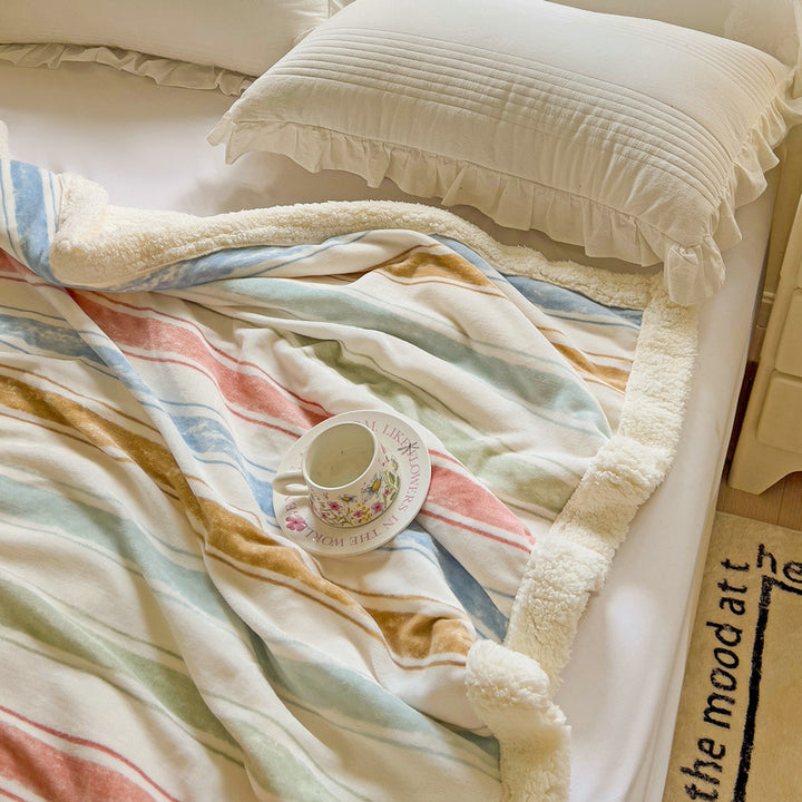 Sherpa Reversible Plush Throw Blanket