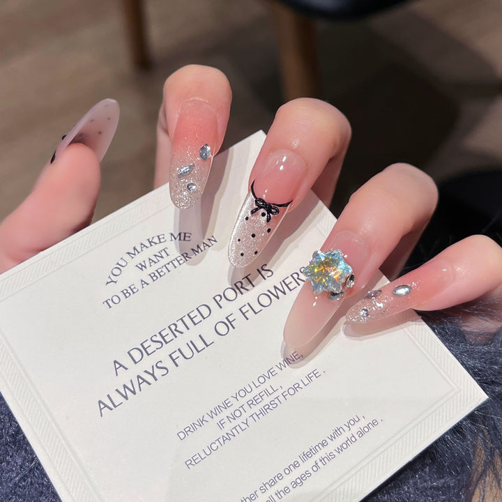 Decorative Crystal-Embellished Press-On Nail Set Stornfield