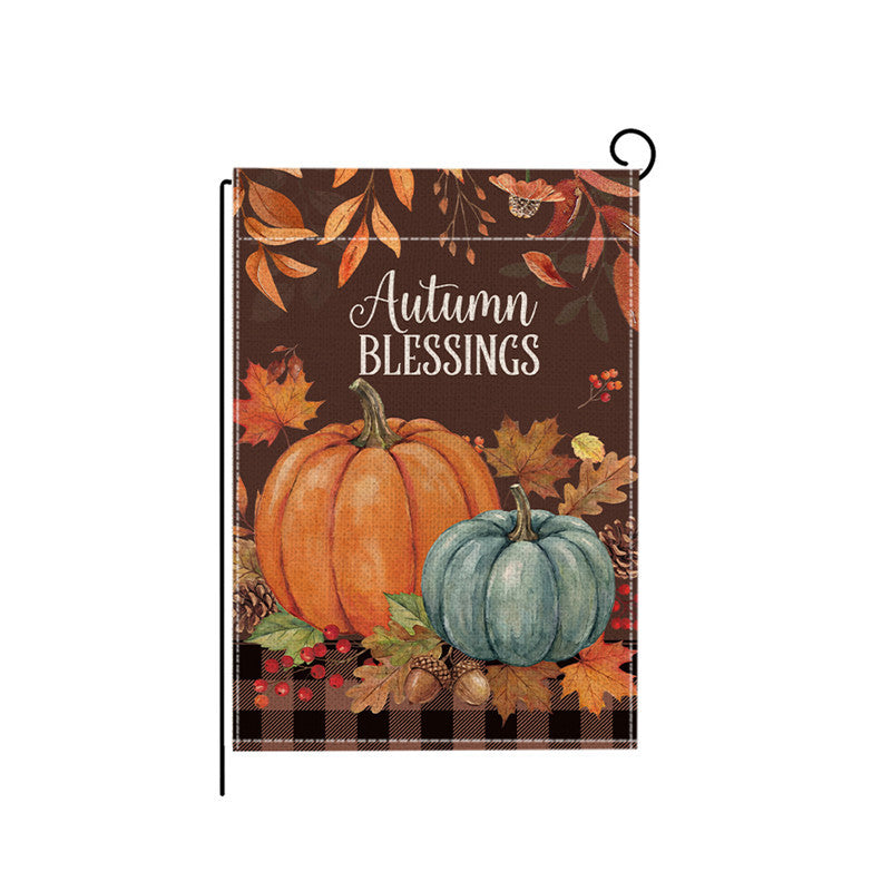 Autumn Harvest Decorative Garden Flag with Squirrel Welcome Design
