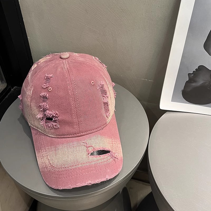 Women's Distressed Black Denim Baseball Cap Stornfield