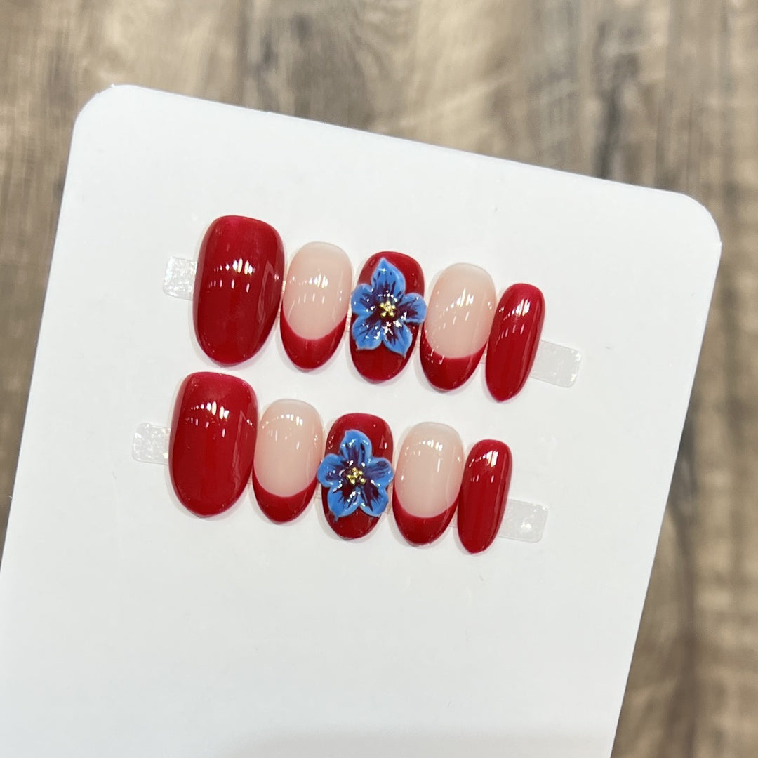 Decorative Floral Stiletto Press-On Nail Set Stornfield