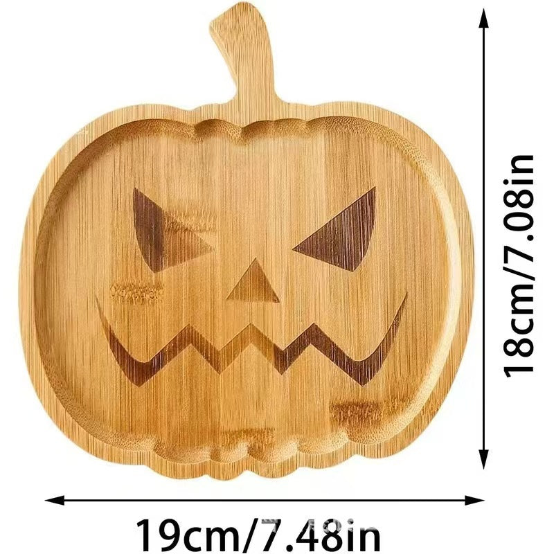 Bamboo serving platter bat shape with multiple compartments for snacks and parties