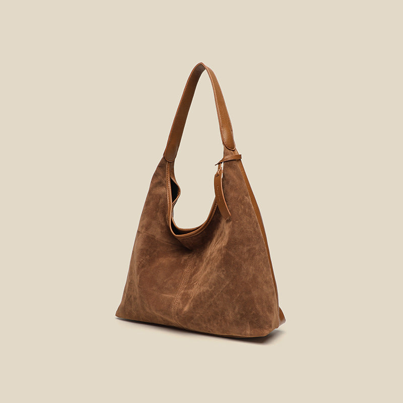 Suede Slouchy Shoulder Bag