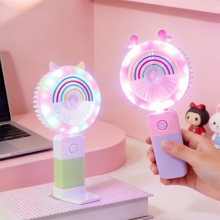 Women's Portable LED Hand Fan with Creative Light Effects Stornfield