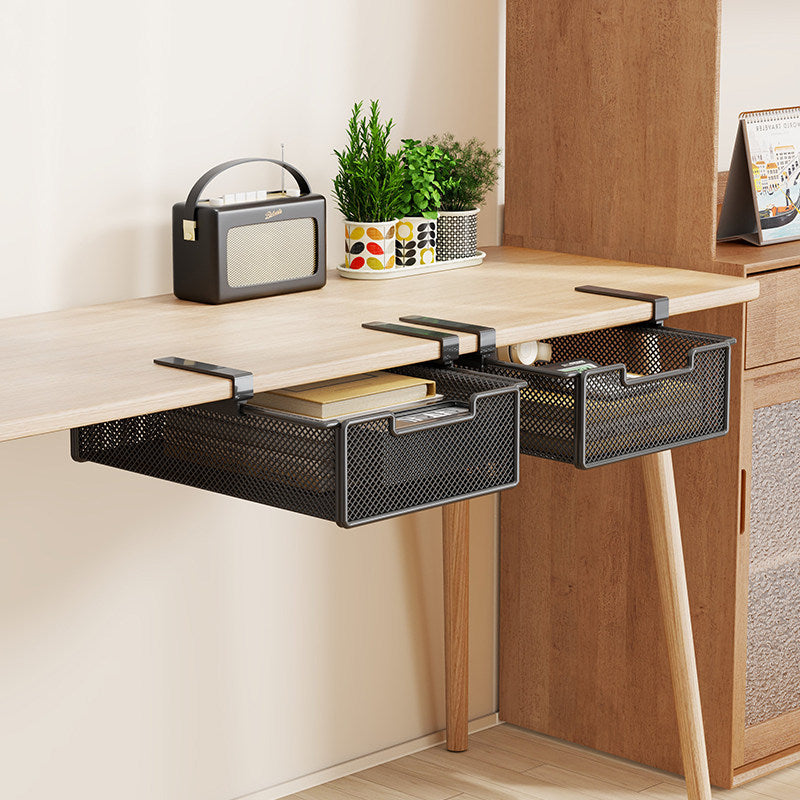 Clamp-On Under-Desk Ventilated Mesh Storage Drawer Organizer