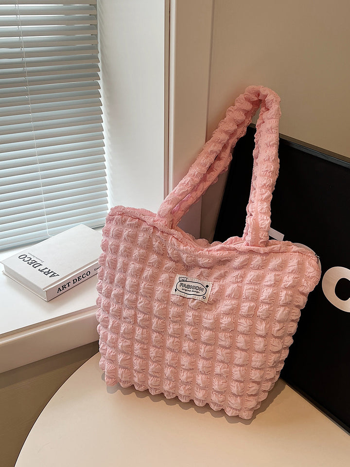 Textured Fabric Shoulder Bag