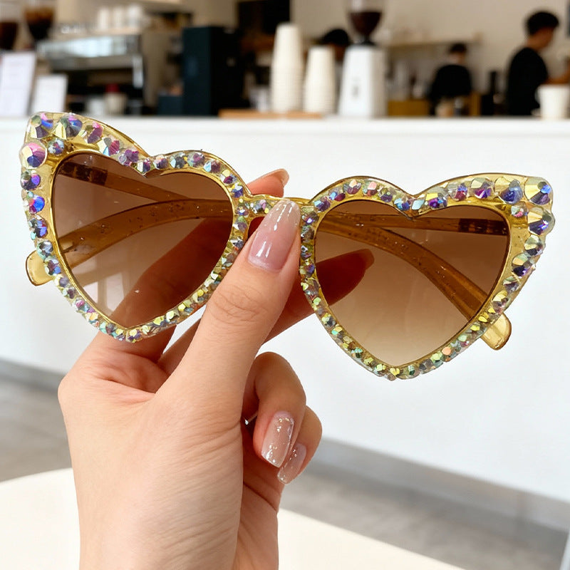 Rhinestone Heart-Shaped Sunglasses Stornfield