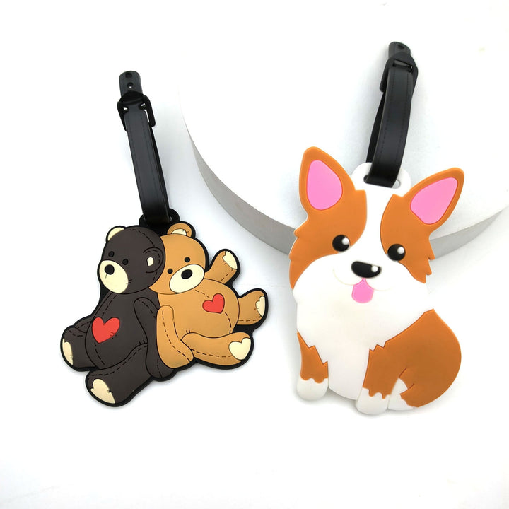Cute Silicone Cat Luggage Tag with Detachable Strap and Personalized ID Window Stornfield