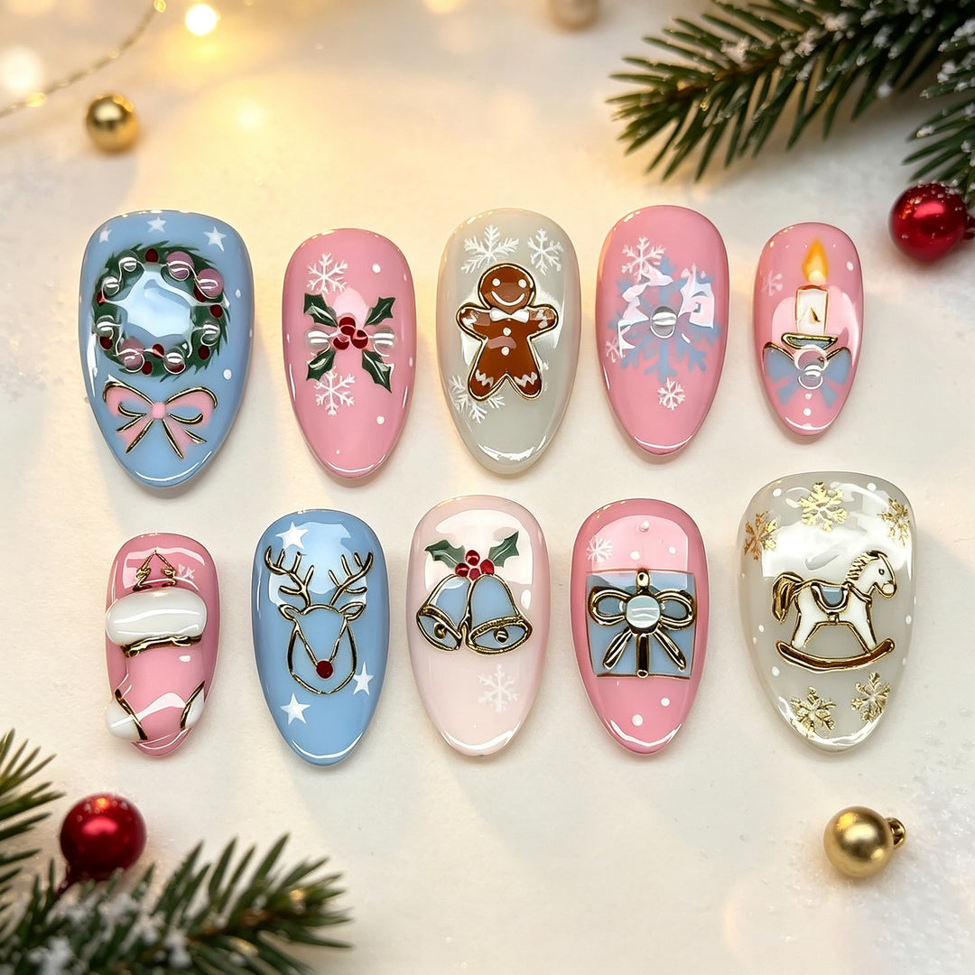 Creative Themed Press-On Nail Art Set