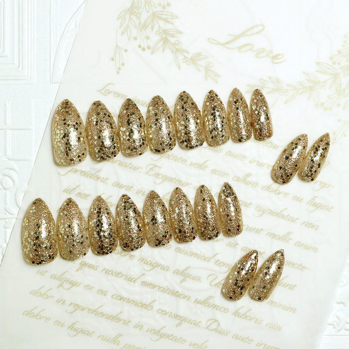 Glittering Long Stiletto Press-On Nails Stornfield