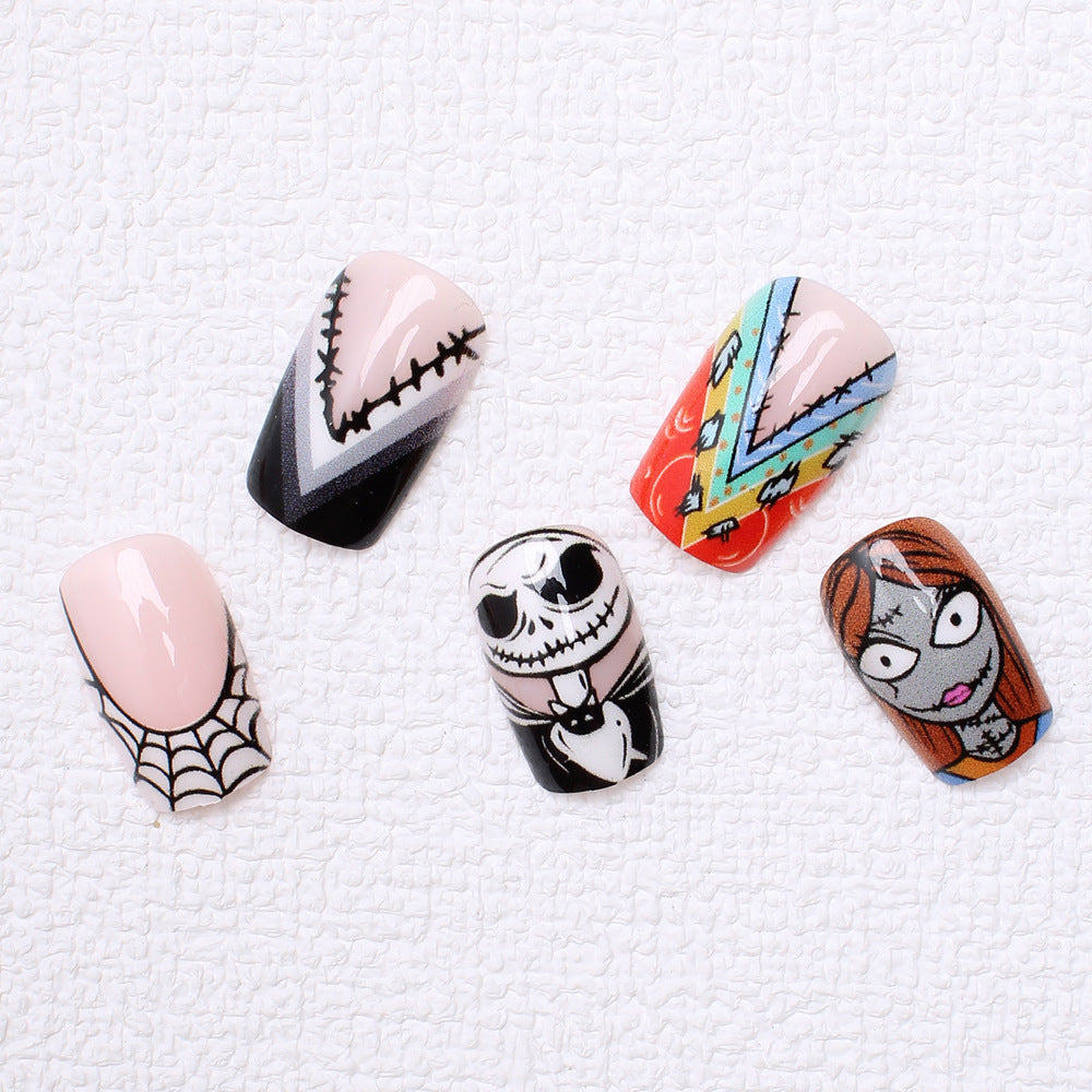 Artificial Nail Set with Creative Halloween Motifs and Playful 3D Designs Stornfield