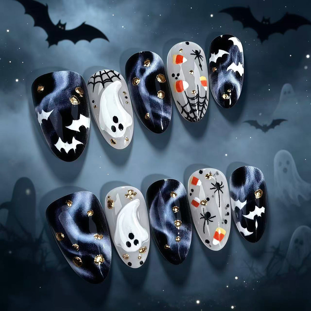 Halloween-Themed Press-On Nail Art Set 1790745925