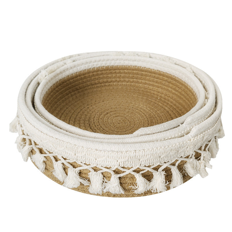Women Decorative Storage Basket with Tassels Stornfield