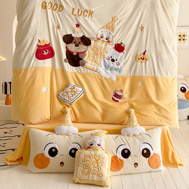 Plush Microfiber Cartoon Oversized Throw Blanket for Kids and Nursery