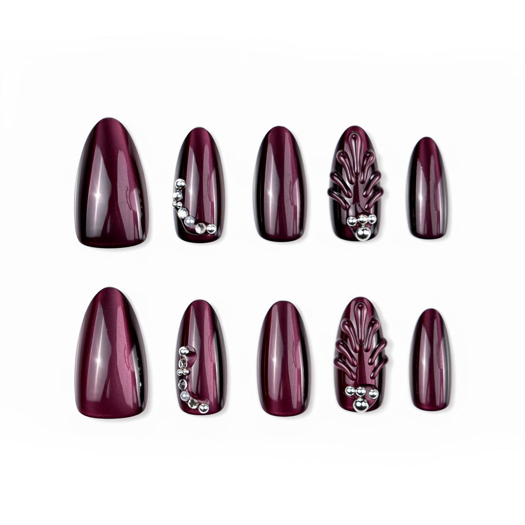 Artisan Glossy Almond-Shaped Press-On Nail Collection