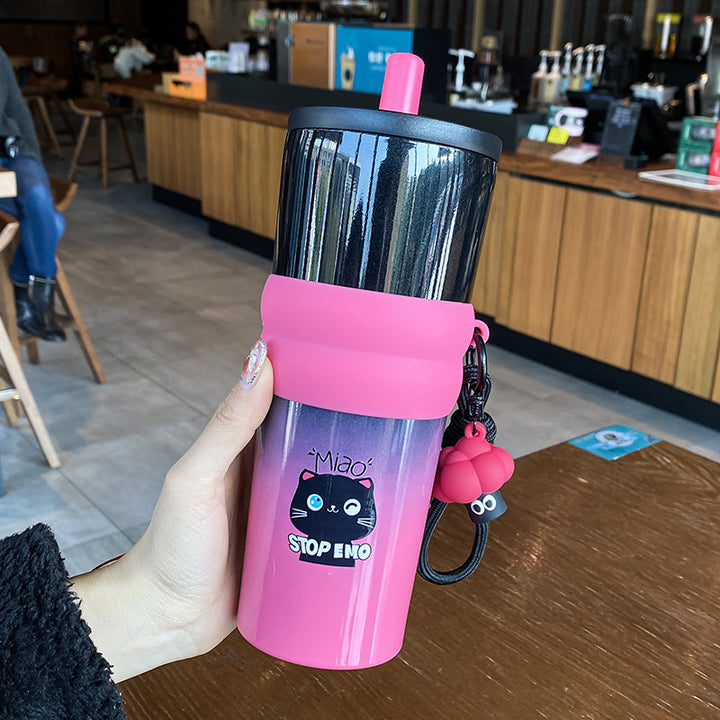 Women's playful coffee mug with silicone sleeve and integrated pendant Stornfield