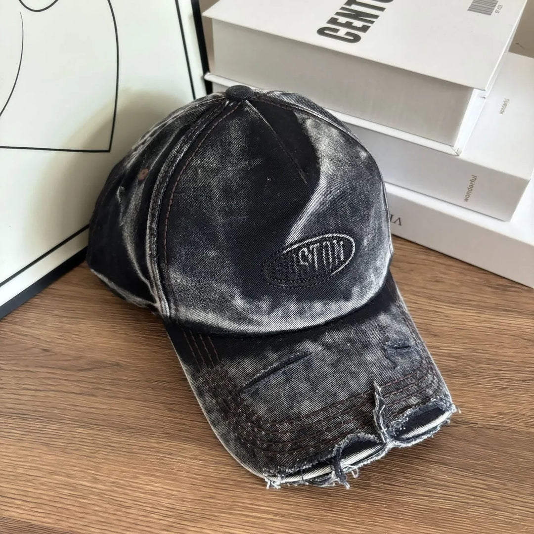Men's Distressed Denim Effect Baseball Cap Stornfield