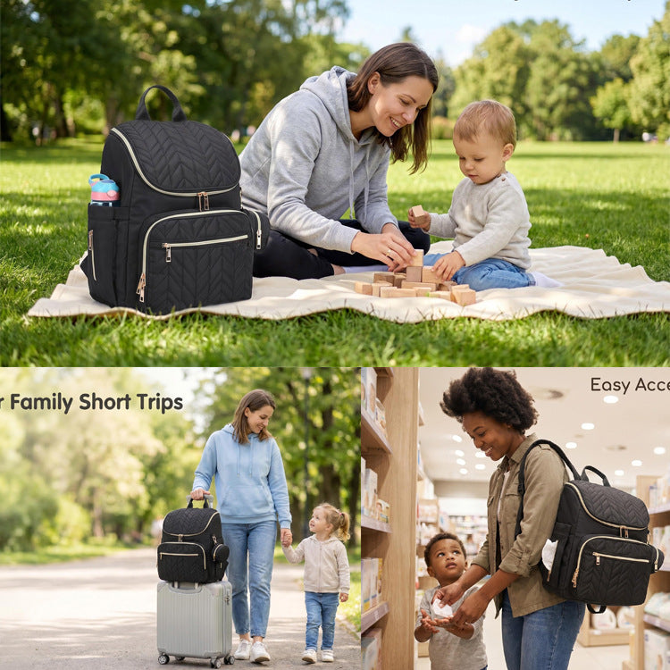 Elegant Multi-Functional Quilted Backpack Stornfield