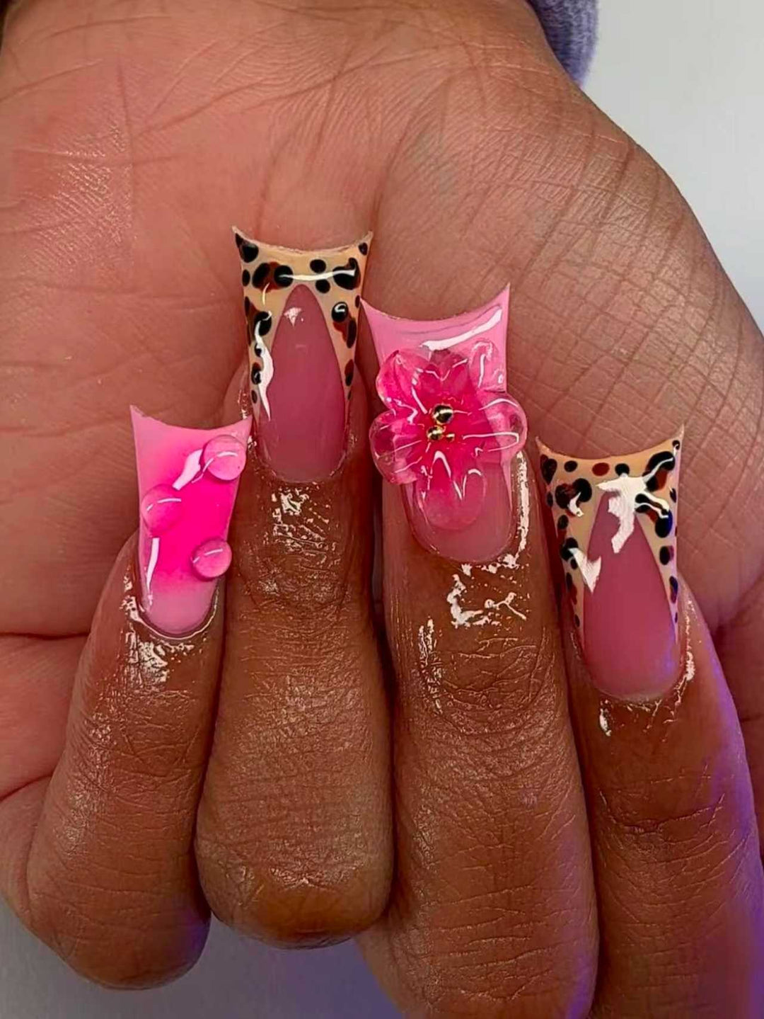 Artistic Floral Stiletto Nail Art Extensions Stornfield