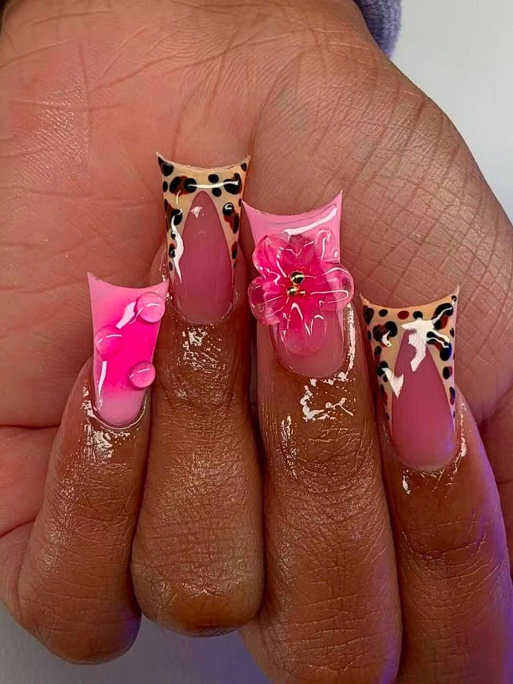 Artistic Floral Stiletto Nail Art Extensions Stornfield