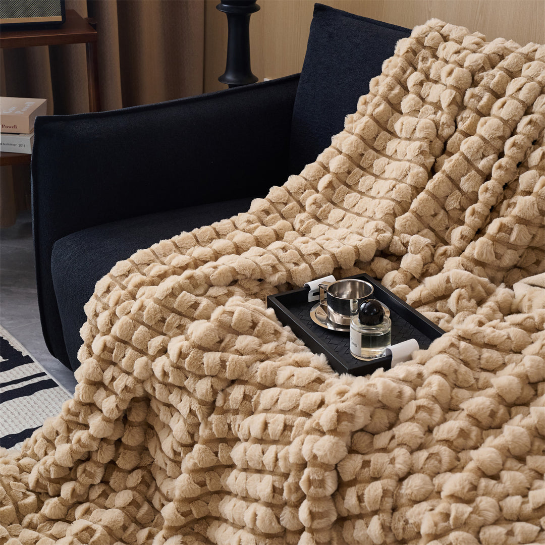Plush Textured Throw Blanket