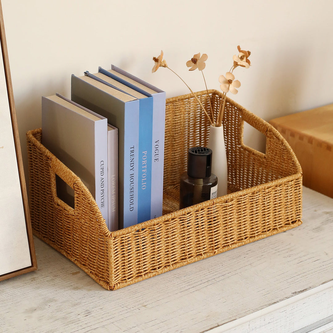 Woven Storage Organizer Basket with Cutout Handles Stornfield