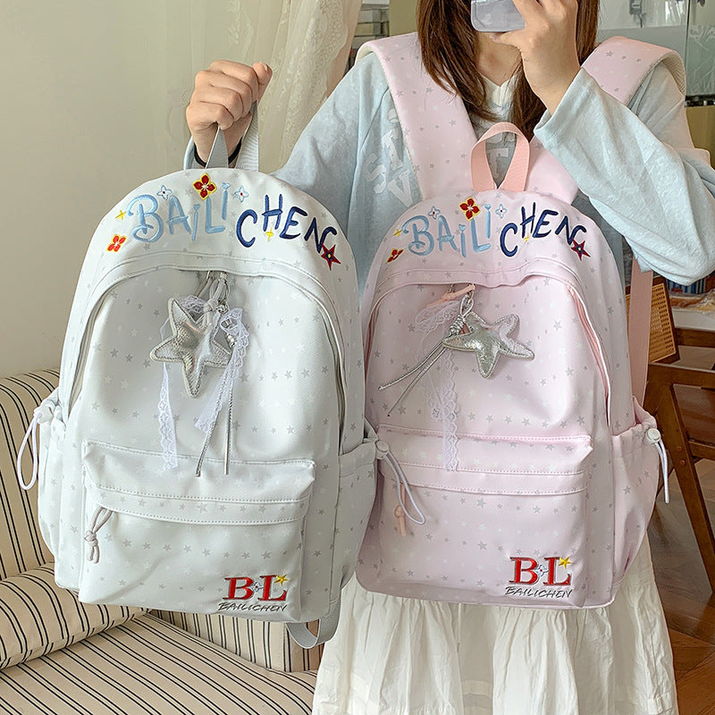 Playful Star-Embellished Casual Backpack Stornfield