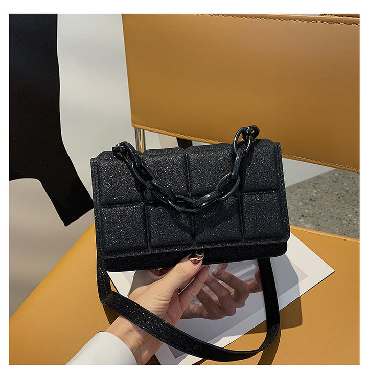Textured Chain-Handled Evening Handbag