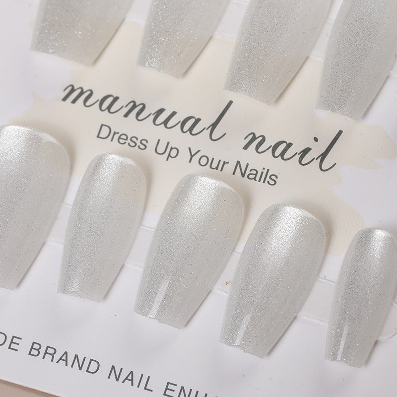 Iridescent Press-On Nail Set with Glitter Finish Stornfield