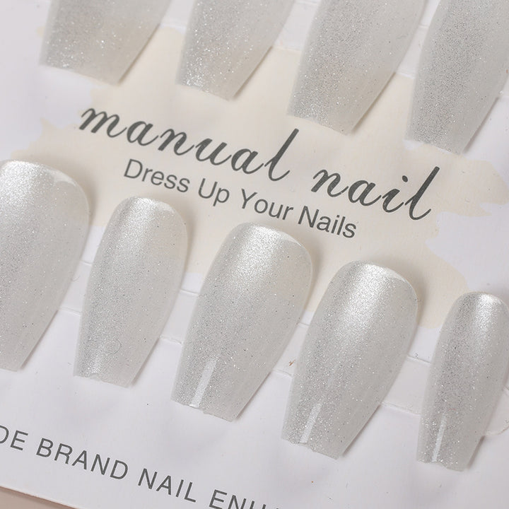 Iridescent Press-On Nail Set with Glitter Finish Stornfield