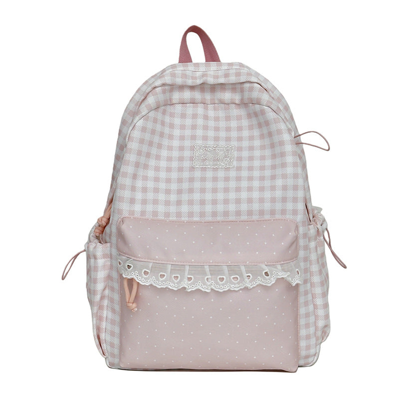 Cute Checkered Pattern Backpack Stornfield