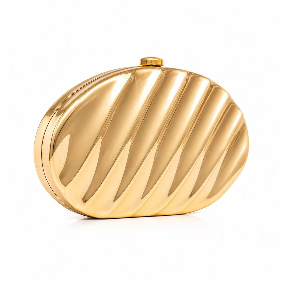 Sculpted Metallic Clutch